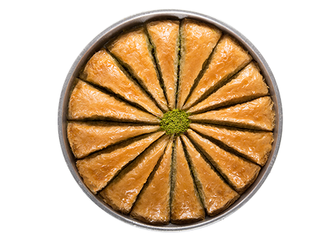 baklava with pistachio (carrot slices)