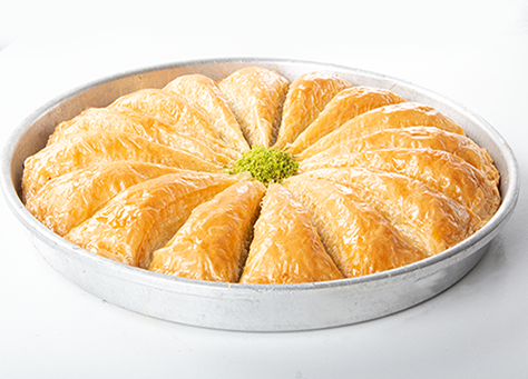 baklava with pistachio (carrot slices)