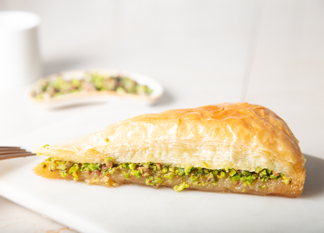 baklava with pistachio (carrot slices)