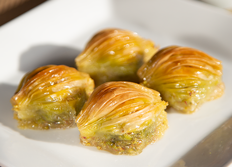 Midye Baklava with Pistachio